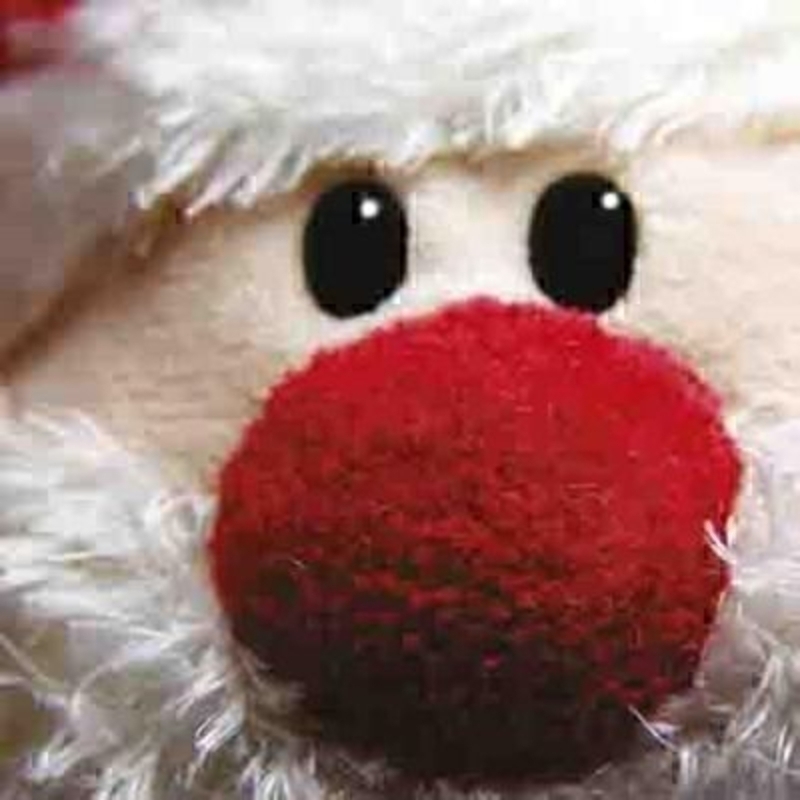 Box of 10 NSPCC Charity Christmas Cards - Santa Happy Days. Photographic design of a close up of a toy Santa face. Comes with red envelopes. In aid of NSPCC - 10% of price. 'Merry Christmas and a Happy New Year' on the inside. Christmas card size 14.5x14.